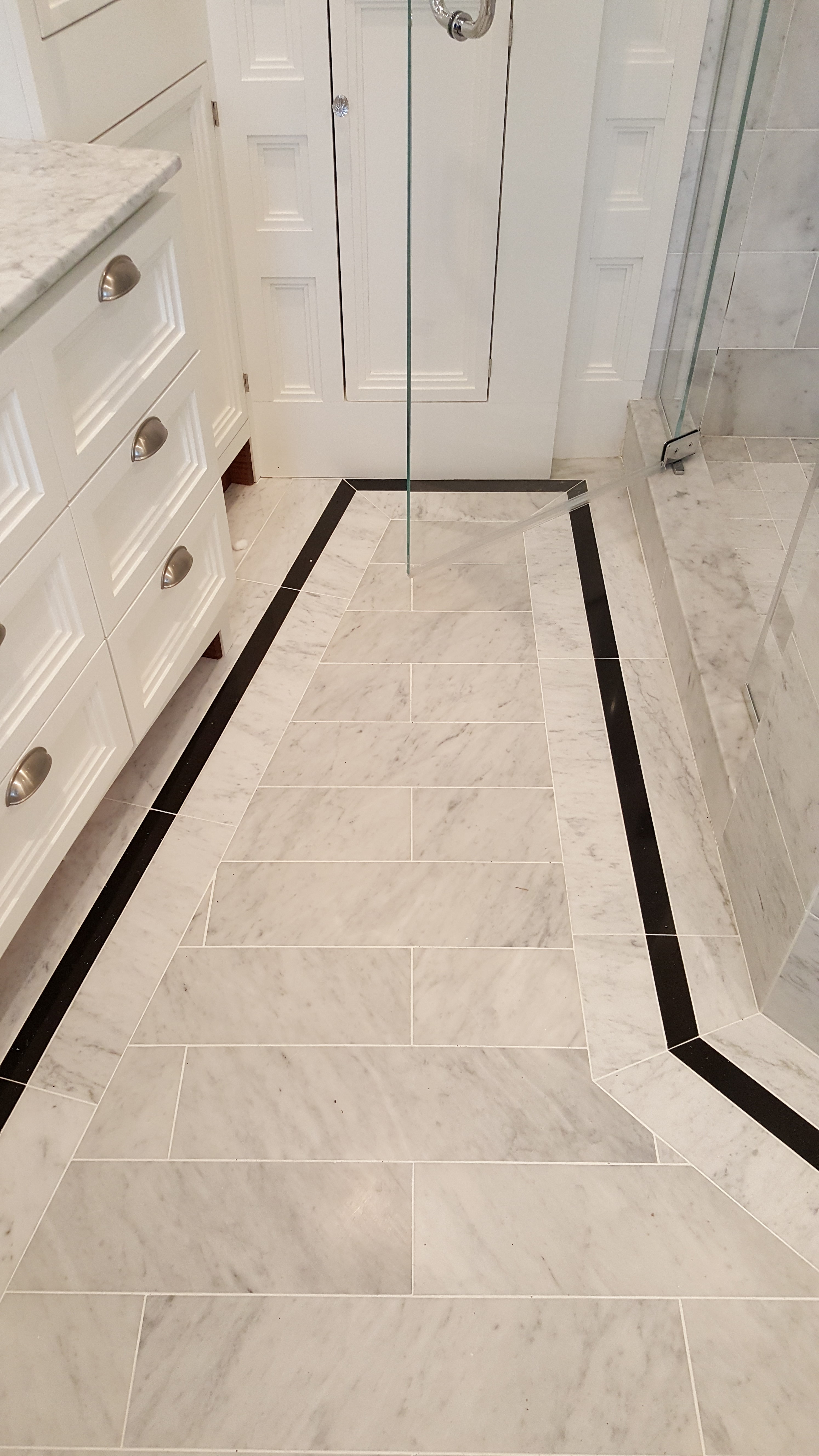 Inspiring baths -- Bianco Carrara Bathroom Floor, at The Tilery: Your New  England and Cape Cod Tile Experts