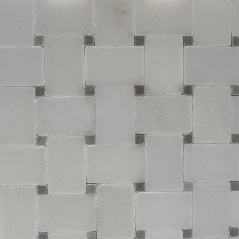 White-spain-grey microbasketweave mosaic-tilery