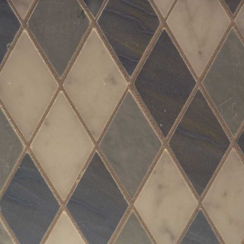 Diamond mosaic tilery custom bardiglio azul bianco copy