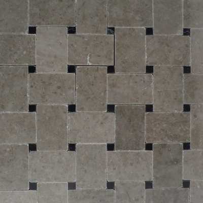 Spain-grey microbasketweave black dot tilery marble-mosaic