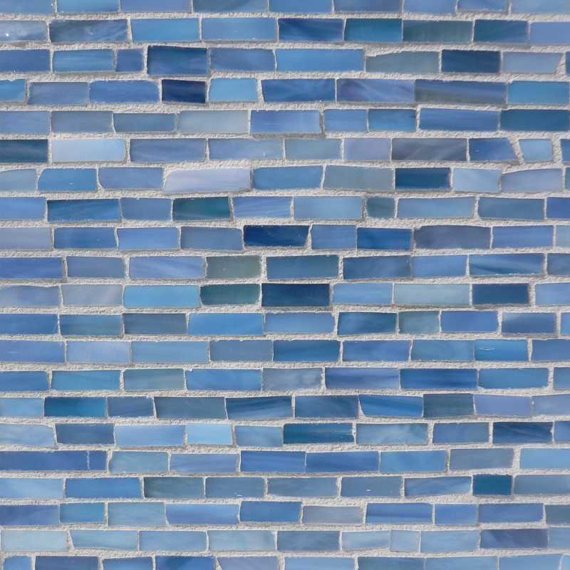Turquoise blue glass mosaic at the tilery