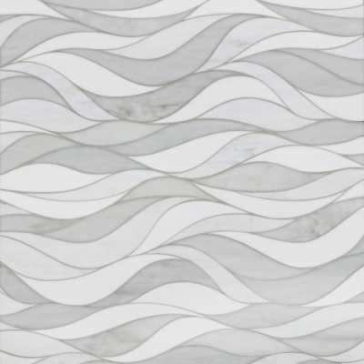 White grey glass tresses mosaic tilery cape cod