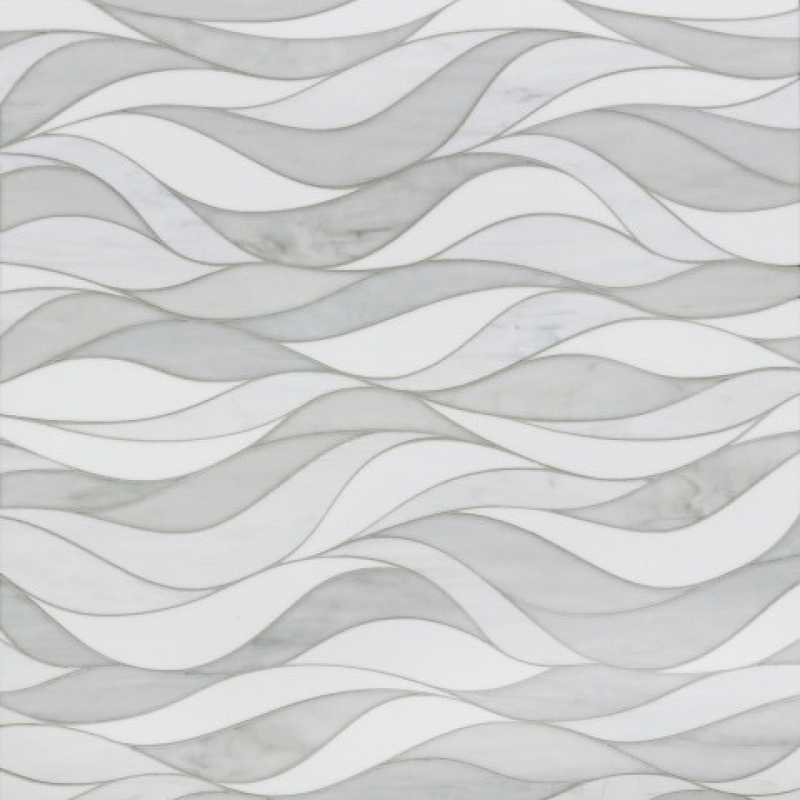 White grey glass tresses mosaic tilery cape cod