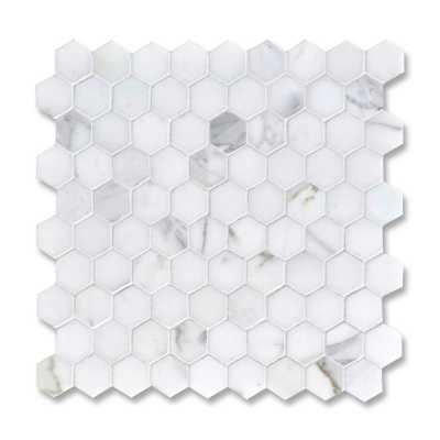 Hex statuary carrara 3cm tilery