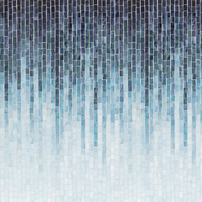 Tilery ombre blue glass mosaic